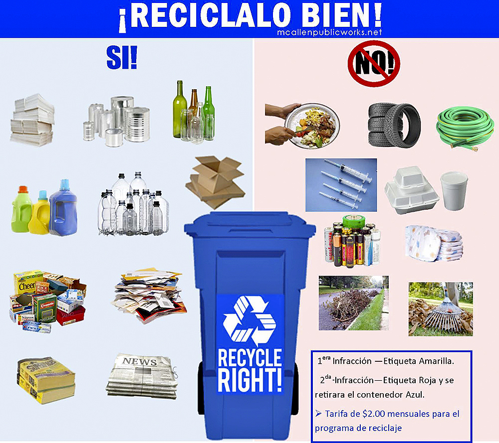 ecuación Decorativo escarabajo Entra en vigor nuevo programa de reciclaje en McAllen | El Periódico USA |  En español del Rio Grande Valley, Texas.