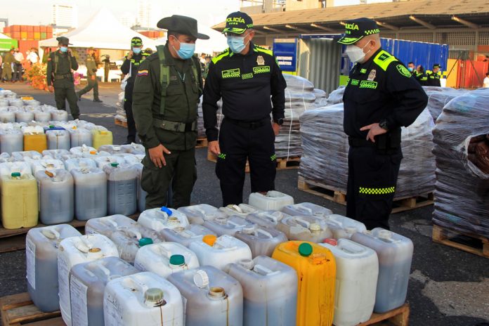 Incautadas en Colombia 3,5 toneladas de cocaína destinadas a España y México
