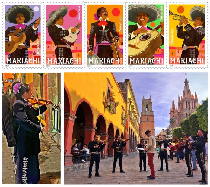 Mexicano Rafael López inmortaliza en estampillas el mariachi y legado latino