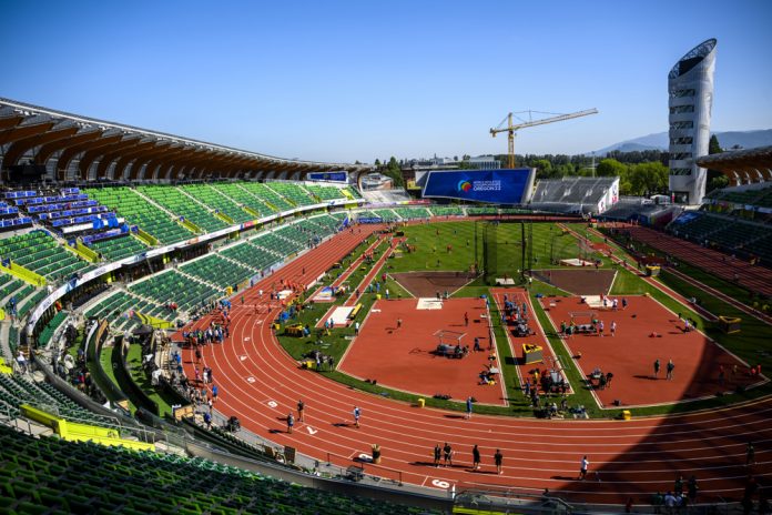 Eugene apura los preparativos para el comienzo de los Mundiales de Atletismo