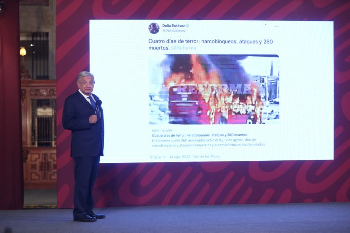 López Obrador afirma que se "exageran" los hechos de violencia en México