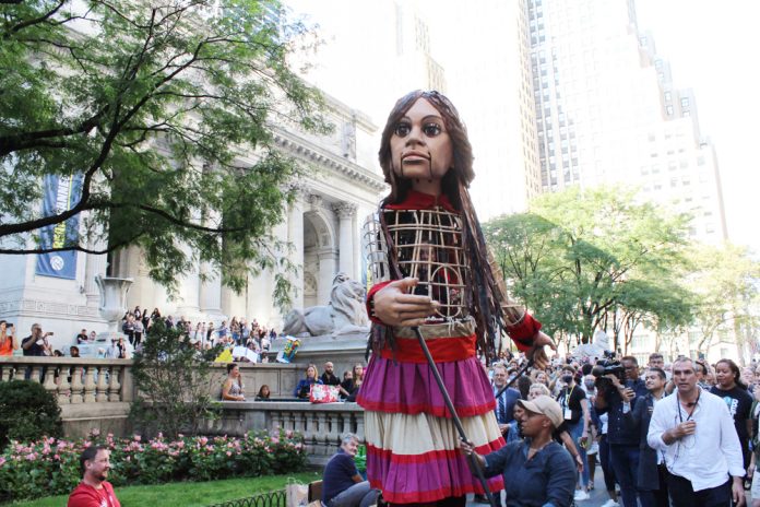 La PequeÒa Amal llega a Nueva York para concienciar sobre la inmigraciÛn